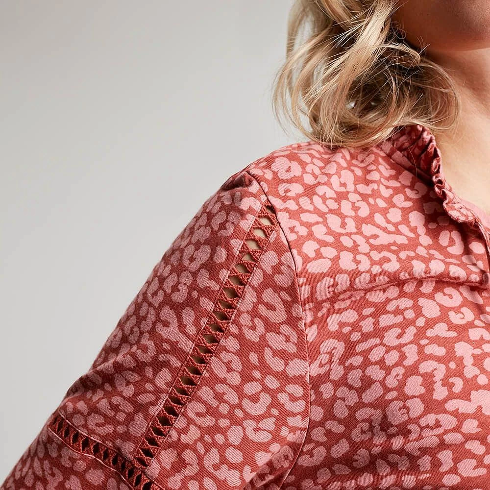 Joules Ladies Frances Printed Ladder Insert Blouse 7 Joules Ladies Frances Printed Ladder Insert Blouse - Image 5