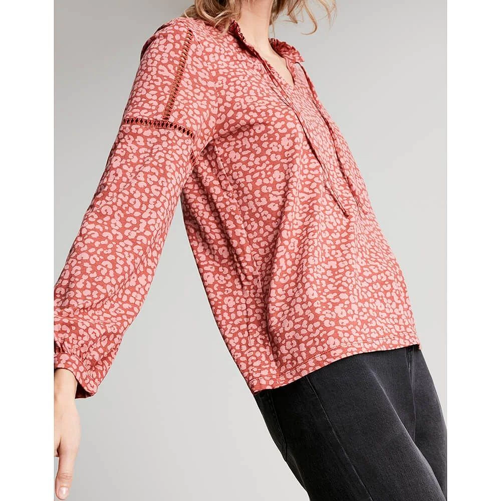 Joules Ladies Frances Printed Ladder Insert Blouse 8 Joules Ladies Frances Printed Ladder Insert Blouse - Image 6