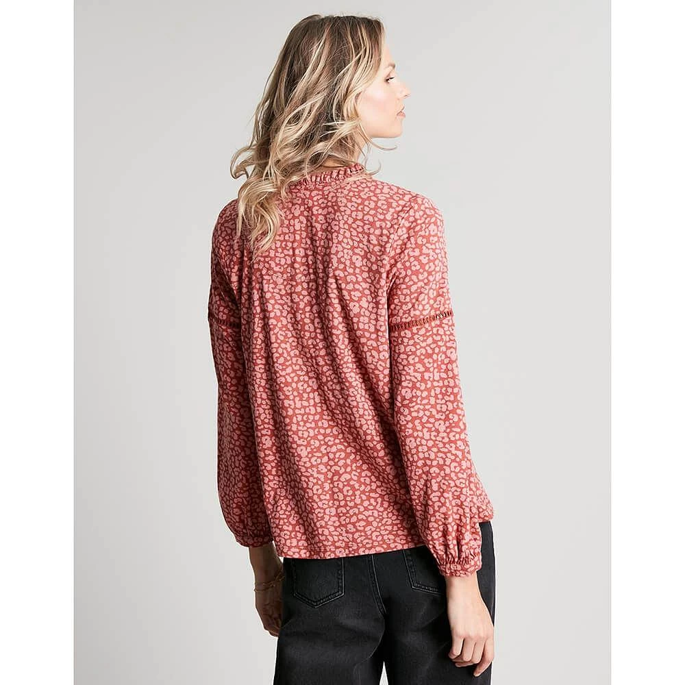 Joules Ladies Frances Printed Ladder Insert Blouse 4 Joules Ladies Frances Printed Ladder Insert Blouse - Image 2