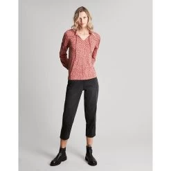 Joules Ladies Frances Printed Ladder Insert Blouse 11 Joules Ladies Frances Printed Ladder Insert Blouse -Equestrian Sales Store 219820 orangeleop f