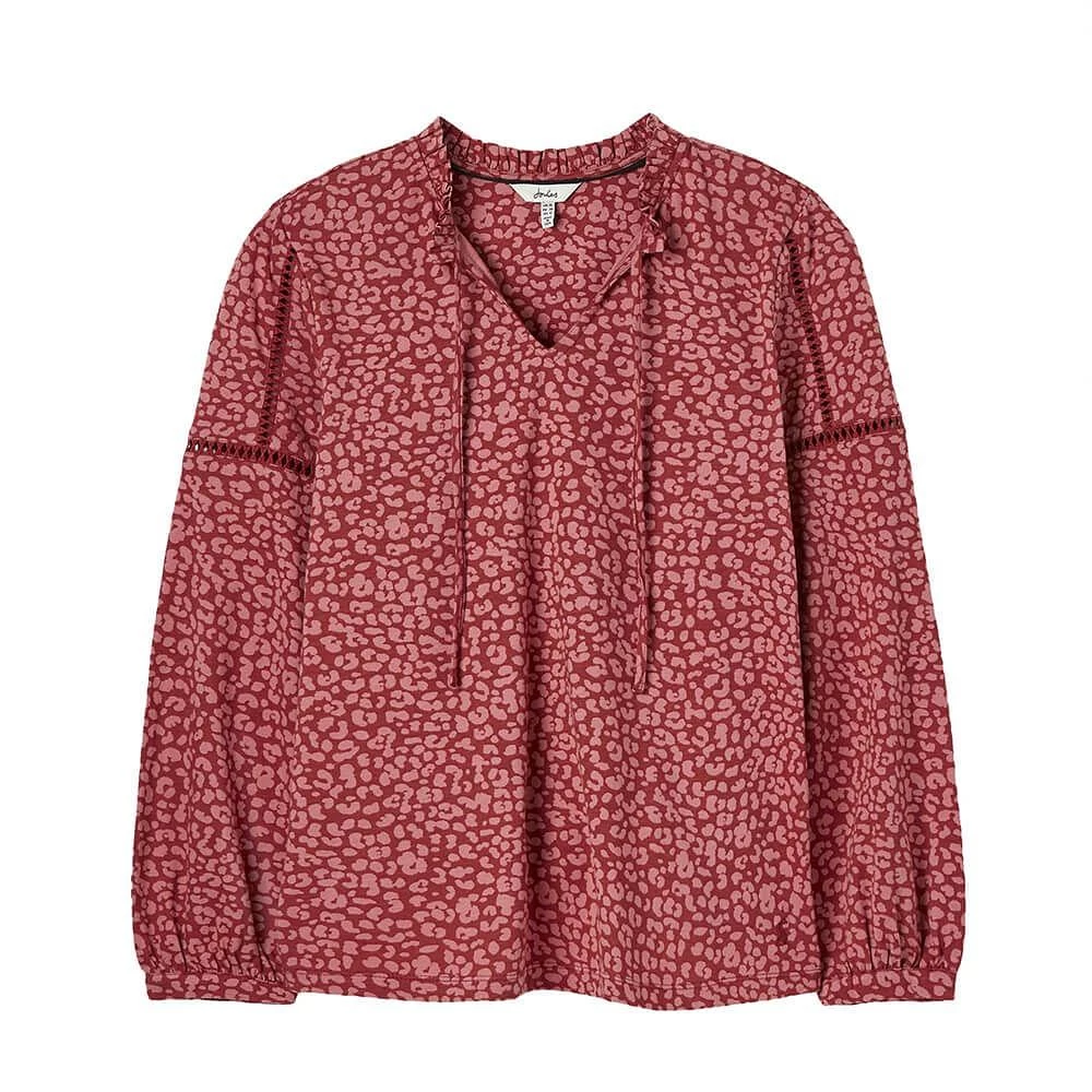 Joules Ladies Frances Printed Ladder Insert Blouse 9 Joules Ladies Frances Printed Ladder Insert Blouse - Image 7