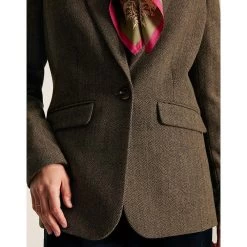 Joules Womens Bramble Wool Blazer -Equestrian Sales Store 223446 brwntwd b model2