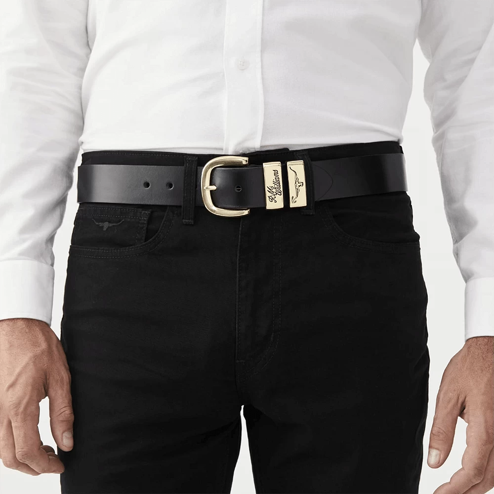 RM Williams Mens 3 Piece Solid Hide Belt 6 RM Williams Mens 3 Piece Solid Hide Belt - Image 4