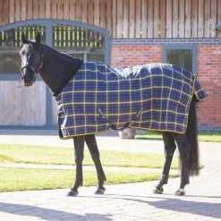 Shires Tempest Plus Lite Stable Rug 0g Navy Check