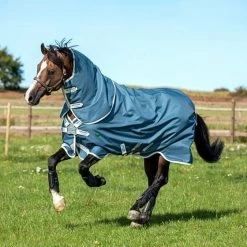 Horseware Amigo AmECO 12 Plus 100g Lite Turnout Rug Teal/Grey