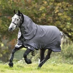 Horseware Amigo Bravo 12 Plus Reflectech 100g Lite Turnout Rug Grey/Reflective/Black