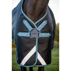 Horseware Amigo Bravo 12 Plus Turnout Rug Bundle Navy/Turquoise, Aqua & Blue -Equestrian Sales Store aart82 bedc amigo bravo 12 turnout lite 100g disc 8