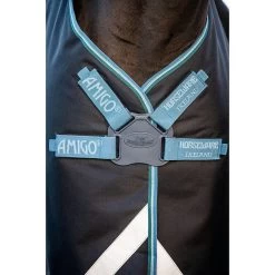 Horseware Amigo Bravo 12 Plus Turnout Rug Bundle Navy/Turquoise, Aqua & Blue -Equestrian Sales Store aart82 bedc amigo bravo 12 turnout lite 100g disc 9