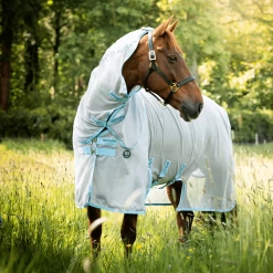 Horseware Amigo AmECO Bug Buster Fly Rug Silver/Sky Blue