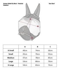 LeMieux Armour Shield Pro Ears Half Fly Mask -Equestrian Sales Store armour fly mask half size guide