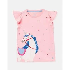 Joules Kids Astra Flutter Sleeve Applique T-Shirt