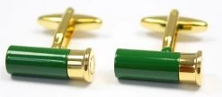 Sax Mens Cartridge Cufflinks Green / Gold