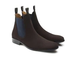 Fairfax & Favor Mens Suede Chelsea Boots Chocolate
