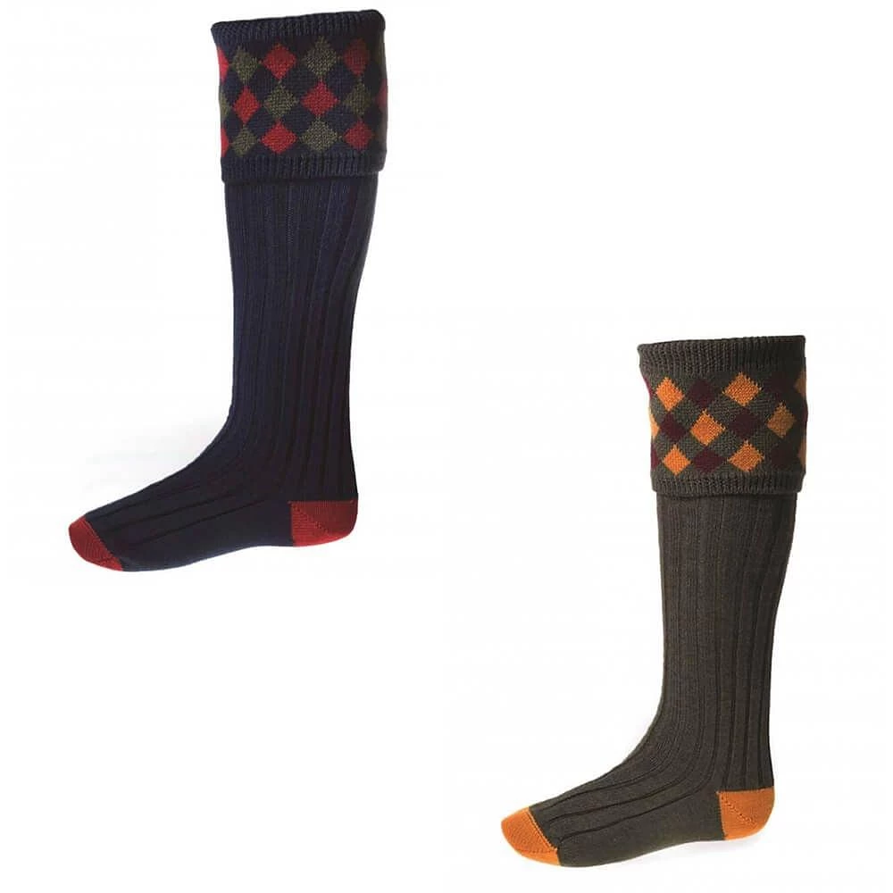 House Of Cheviot Mens Chequers Socks 3 House Of Cheviot Mens Chequers Socks
