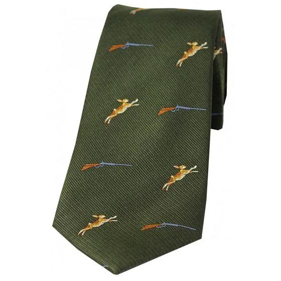 Sax Mens Soprano Hares And Shotguns Silk Country Tie Green 3 Sax Mens Soprano Hares And Shotguns Silk Country Tie Green