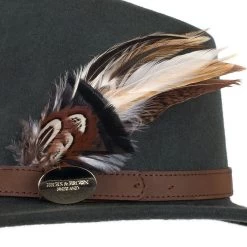 Hicks & Brown Ladies Suffolk Fedora Hat Olive Green Gamebird Feather -Equestrian Sales Store dsc6240 preview min