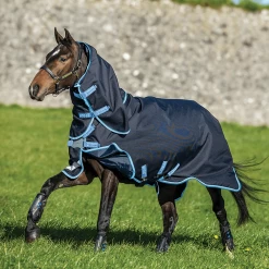 Horseware Amigo Bravo 12 Plus Turnout Rug Bundle Navy/Turquoise, Aqua & Blue