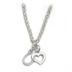 Hiho Silver Exclusive Sterling Silver Heart & Horseshoe Cluster Necklace