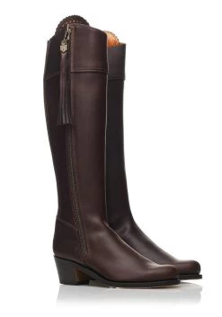 Fairfax & Favor Ladies Heeled Regina Leather Boot Mahogany