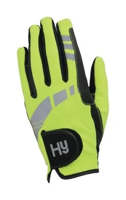 Hy Equestrian Hy5 Extreme Reflective Softshell Gloves Yellow