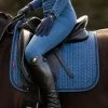 LeMieux Suede Dressage Saddle Pad Atlantic -Equestrian Sales Store it03264 lifestyle suededressagesquare atlantic 8