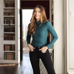 LeMieux Womens Base Layer Spruce -Equestrian Sales Store it03318 lifestyle baselayer spruce 5