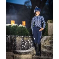 LeMieux Womens Eleanor Reflective Base Layer 16 LeMieux Womens Eleanor Reflective Base Layer -Equestrian Sales Store it03368 lifestyle eleanorbaselayer navy 1