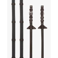 LeMieux Soft Rubber Reins With Stoppers 10 LeMieux Soft Rubber Reins With Stoppers -Equestrian Sales Store it03782 product softrubberreinswithstoppers havana silver 1 1 1