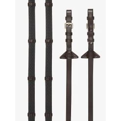 LeMieux Soft Rubber Reins With Stoppers 8 LeMieux Soft Rubber Reins With Stoppers -Equestrian Sales Store it03784 product softrubberreinswithstoppers havana brass 1 1 2