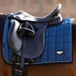 LeMieux Loire Satin Dressage Saddle Pad Atlantic -Equestrian Sales Store it03836 lifestyle loireclassicdressagesquare atlantic 5
