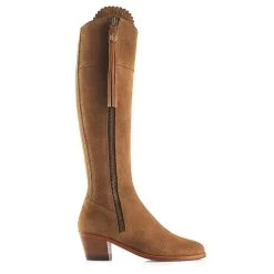Fairfax & Favor Ladies Heeled Regina Suede Boots -Equestrian Sales Store left tan suede heeled regina