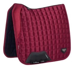 LeMieux Loire Memory Satin Dressage Saddle Pad -Equestrian Sales Store lm loiredressage memory mulberry hr