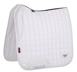 LeMieux Loire Memory Satin Dressage Saddle Pad -Equestrian Sales Store lm loiredressage memory white hr 2