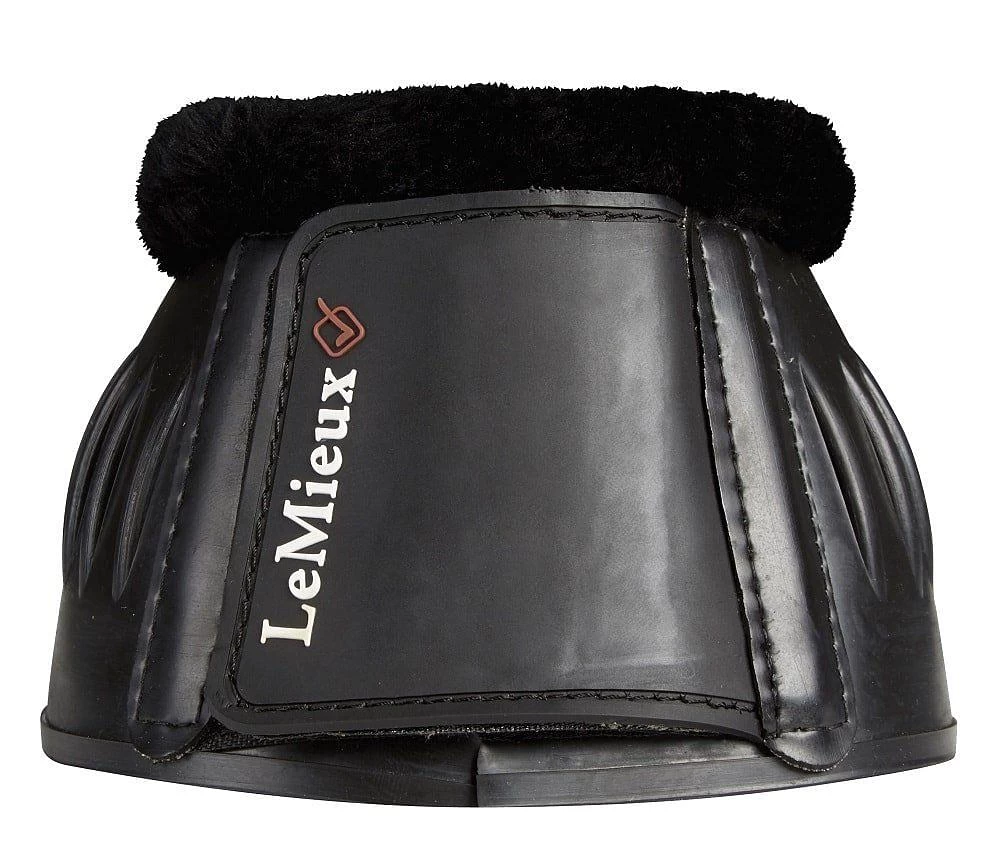 LeMieux Rubber Bell Boots With Fleece Black 3 LeMieux Rubber Bell Boots With Fleece Black