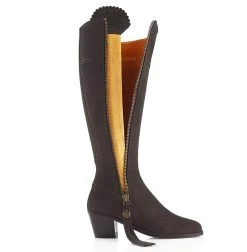 Fairfax & Favor Ladies Heeled Regina Suede Boots -Equestrian Sales Store regina heeled choc inside