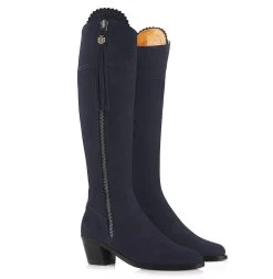 Fairfax & Favor Ladies Heeled Regina Suede Boots -Equestrian Sales Store regina navy heeled pair