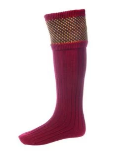 House Of Cheviot Mens Tayside Brick Red Socks