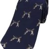 Sax Mens Boxing Hares Country Silk Tie Navy -Equestrian Sales Store wc183